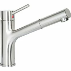 Budget 🛒 Spültischarmatur Niederdruck Einhebelmischer Mit Brause 3140 Edelstahl Zelina Cornat ⭐