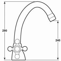 Am billigsten 🥰 CORNAT Nostalgie Spültisch-2-Griff-Einlochbatterie Mit Schwenkbarem Rohrauslauf, Chrom, NO5 💯 -Sonderangebot Baumarkt unnamed file 147