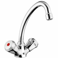 Angebote 🌟 CORNAT Lina Spültisch-2-Griff Niederdruck Mit Schwenkbarem Auslauf, Chrom, SAH1131 🤩