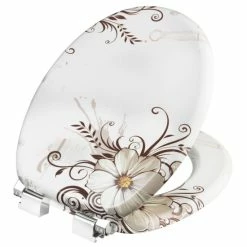 Schlussverkauf 🧨 CORNAT WC-Sitz Brown Flower Mit Absenkautomatik, Holzkern (MDF), Nachbildung, KSDSC541 ❤️