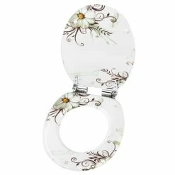 Schlussverkauf 🧨 CORNAT WC-Sitz Brown Flower Mit Absenkautomatik, Holzkern (MDF), Nachbildung, KSDSC541 ❤️ -Sonderangebot Baumarkt unnamed file 257