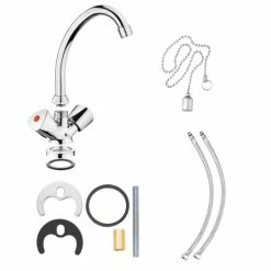 Angebote 👍 CORNAT Lisa Waschtisch-2-Griff-Einlochbatterie Mit Schwenkbarem Rohrauslauf, Chrom, LI113 😉