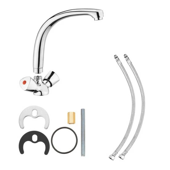 Billig ✔️ CORNAT Lisa Spültisch-2-Griff-Einlochbatterie Mit Schwenkbarem Gussauslauf, Chrom, LI563 💯 2 Billig ✔️ CORNAT Lisa Spültisch-2-Griff-Einlochbatterie Mit Schwenkbarem Gussauslauf, Chrom, LI563 💯 – Bild 2