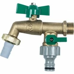 Budget ✔️ Cornat Zweiwege-Kugel-Auslaufventil, Messing, Matt, Anschlussgewinde 1/2 AG 💯