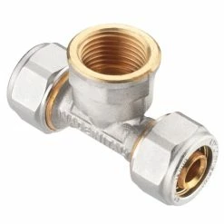 Bestpreis ❤️ Cornat Schraub-T-Stück Komplett ø 16 Mm 1/2 IG, Messing Vernickelt, ø 16 Mm, 1/2 IG ✔️