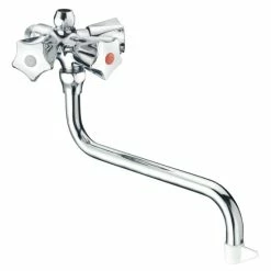 Am billigsten 🥰 CORNAT Duolux Spültisch-Niederdruck-Entleerungs-Wandmisch-Batterie Mit Schwenkbarem Auslauf, Chrom, CA65 🧨