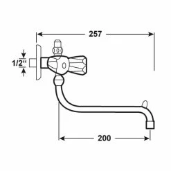 Am billigsten 🥰 CORNAT Duolux Spültisch-Niederdruck-Entleerungs-Wandmisch-Batterie Mit Schwenkbarem Auslauf, Chrom, CA65 🧨 -Sonderangebot Baumarkt unnamed file 856